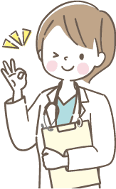 ばっちりと手でOKマークをする白衣の女性のイラスト