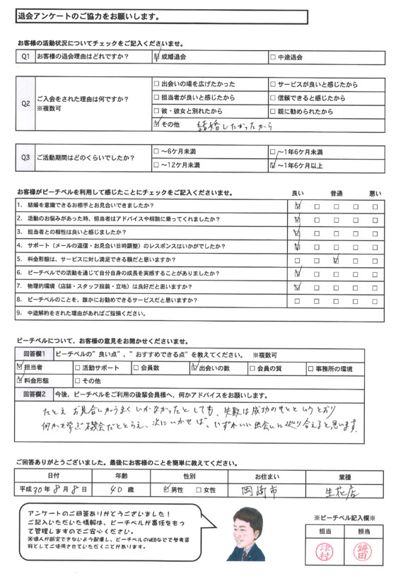 20180920｜成婚退会報告2