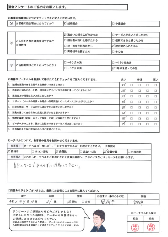 20200418｜成婚退会アンケート